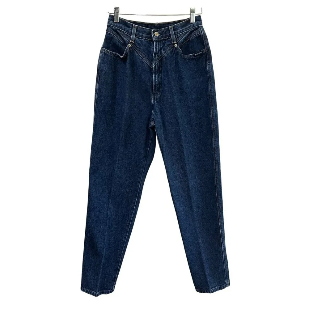 Vintage Rockies High-Waisted Tapered Leg Blue Denim Jeans Womens Size 14L 100% C